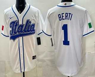 Mens Italy #1 Jonathon Berti White 2026 World Baseball Classic Cool Base Jersey->2026 world baseball classic->MLB Jersey