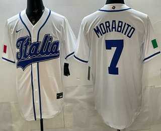 Mens Italy #7 Nick Morabito White 2026 World Baseball Classic Cool Base Jersey->2026 world baseball classic->MLB Jersey