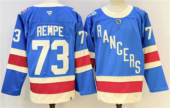 Mens New York Rangers #73 Matt Rempe Blue 2025 Stitched Jersey->new york rangers->NHL Jersey