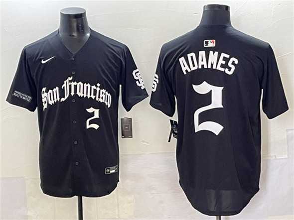 Mens San Francisco Giants #2 Willy Adames Black Gothic Fog Edition Vapor Premier Limited Stitched Baseball Jersey->san francisco giants->MLB Jersey