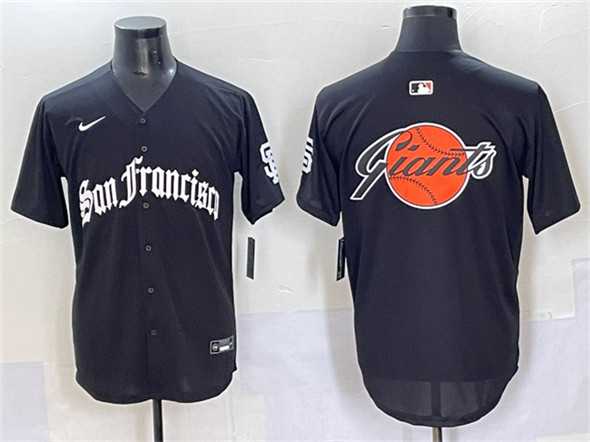 Mens San Francisco Giants Team Big Logo Black Gothic Fog Edition Vapor Premier Limited Stitched Jersey->san francisco giants->MLB Jersey