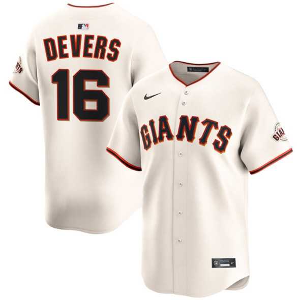 Mens San Francisco Giants #16 Rafael Devers Cream 2024 Home Limited Stitched Baseball Jersey Dzhi->san francisco giants->MLB Jersey