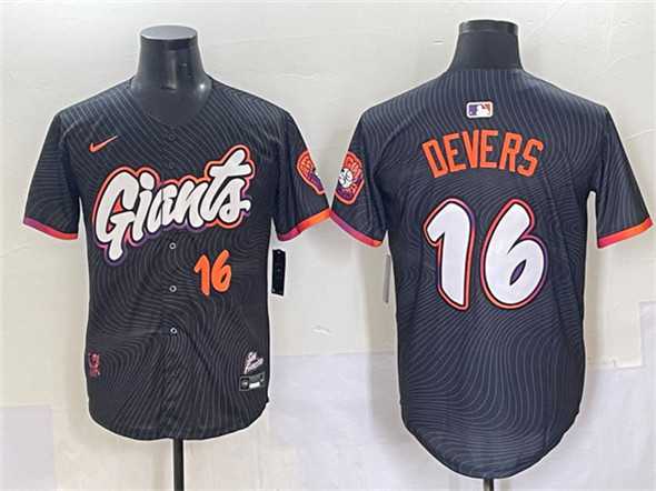 Mens San Francisco Giants #16 Rafael Devers Anthracite 2025 City Connect Limited Stitched Baseball Jersey->san francisco giants->MLB Jersey