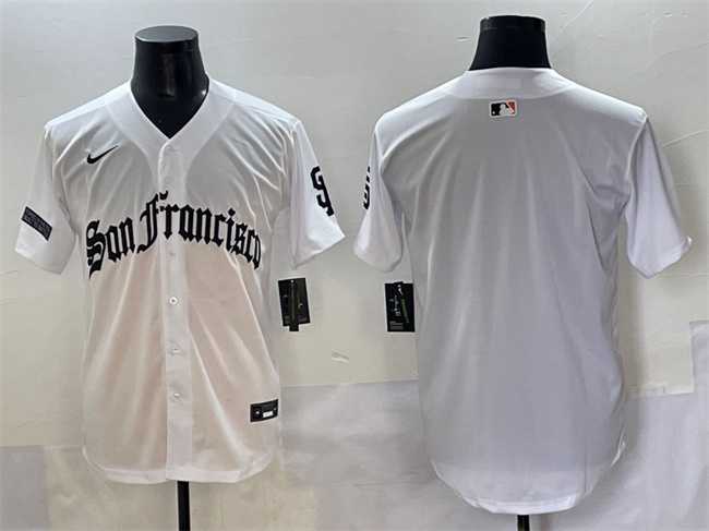 Mens San Francisco Giants Blank White Gothic Fog Edition Vapor Premier Limited Stitched Jersey->san francisco giants->MLB Jersey