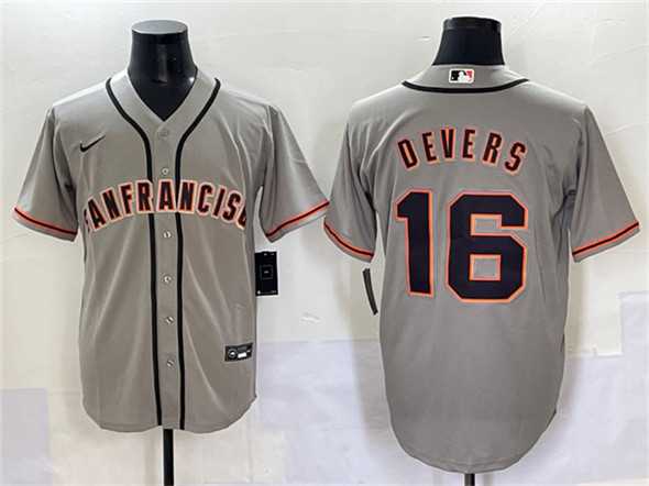Mens San Francisco Giants #16 Rafael Devers Gray Cool Base Stitched Baseball Jersey->san francisco giants->MLB Jersey