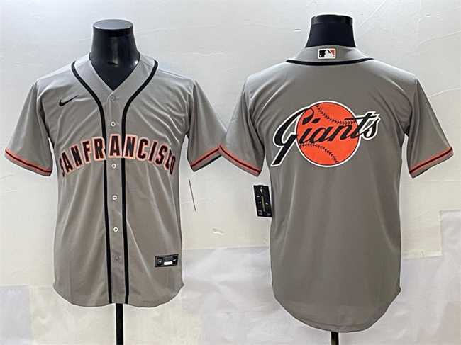 Mens San Francisco Giants Gray Team Big Logo Cool Base Stitched Jersey->san francisco giants->MLB Jersey
