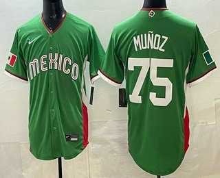 Mens Mexico #75 Andres Munoz Green 2026 World Baseball Classic Cool Base Jersey->2026 world baseball classic->MLB Jersey