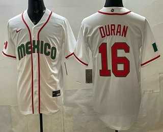 Mens Mexico #16 Jarren Duran White 2026 World Baseball Classic Cool Base Jersey->2026 world baseball classic->MLB Jersey