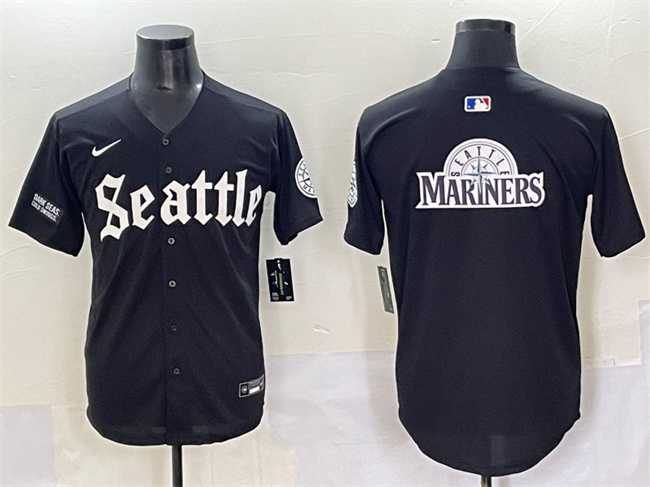 Men%27s Seattle Mariners Team Big Logo Black %27Deep Sea Gothic Edition%27 Vapor Premier Limited Stitched Baseball Jersey->st.louis cardinals->MLB Jersey