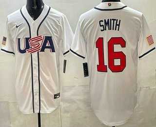Mens USA #16 Will Smith White 2026 World Baseball Classic Cool Base Jersey->2026 world baseball classic->MLB Jersey