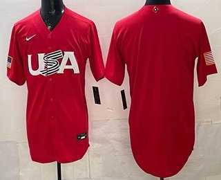 Mens USA Blank Red 2026 World Baseball Classic Cool Base Jersey->2026 world baseball classic->MLB Jersey
