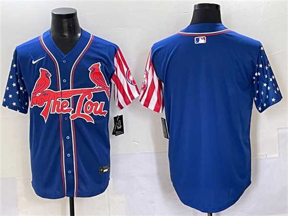 Mens St. Louis Cardinals Blank Royal Independence Day Vapor Premier Limited Stitched Baseball Jersey->st.louis cardinals->MLB Jersey