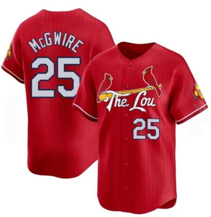 Mens St Louis Cardinals #25 Mark McGwire Red City Connect Baseball Jersey Dzhi->st.louis cardinals->MLB Jersey