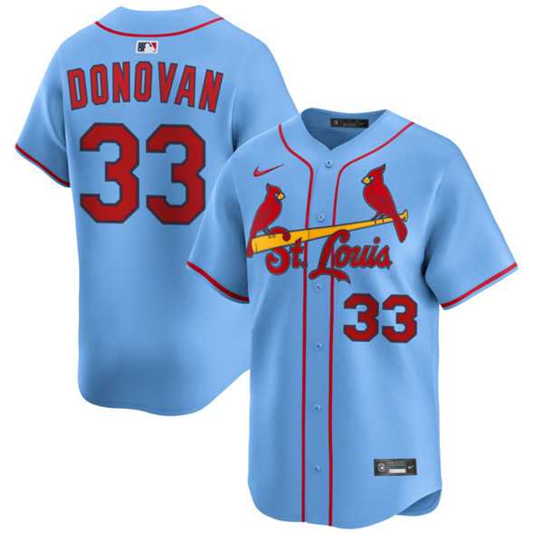 Mens St. Louis Cardinals #33 Brendan Donovan Blue Alternate Limited Stitched Baseball Jersey Dzhi->st.louis cardinals->MLB Jersey