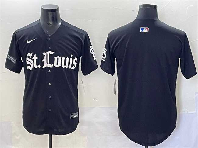 Mens St. Louis Cardinals Blank Black Gothic Legacy Edition Vapor Premier Limited Stitched Baseball Jersey->st.louis cardinals->MLB Jersey