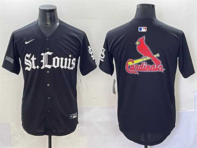 Mens St. Louis Cardinals Team Big Logo Black Gothic Legacy Edition Vapor Premier Limited Stitched Baseball Jersey->st.louis cardinals->MLB Jersey
