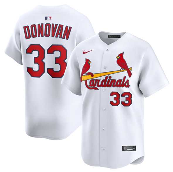 Mens St. Louis Cardinals #33 Brendan Donovan White Home Limited Stitched Baseball Jersey Dzhi->st.louis cardinals->MLB Jersey
