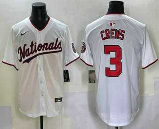Mens Washington Nationals #3 Dylan Crews White Limited Stitched Jersey->washington nationals->MLB Jersey