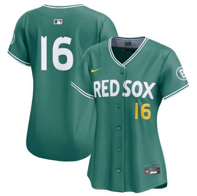 Womens Boston Red Sox #16 Jarren Duran Green 2025 City Connect Limited Stitched Baseball Jersey(Run Small) Dzhi->mlb womens jerseys->MLB Jersey