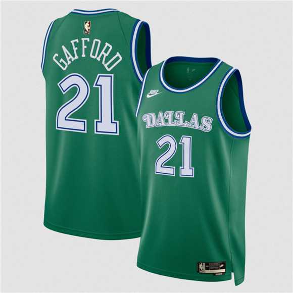 Mens Dallas Mavericks #21 Daniel Gafford Green 2025 Classic Edition Stitched Jersey Dzhi->dallas mavericks->NBA Jersey