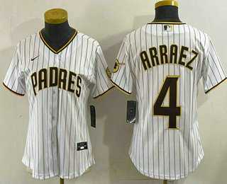 Womens San Diego Padres #4 Luis Arraez White Cool Base Stitched Jersey->mlb womens jerseys->MLB Jersey