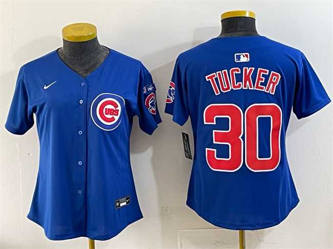 Womens Chicago Cubs #30 Kyle Tucker Royal Ryne Sandberg Tribute Vapor Limited V3 Stitched Jersey->mlb womens jerseys->MLB Jersey