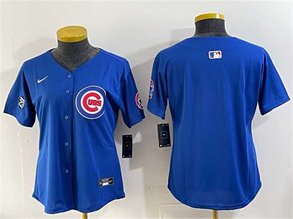 Womens Chicago Cubs Blank Royal Ryne Sandberg Tribute Vapor Limited V2 Stitched Jersey->mlb womens jerseys->MLB Jersey
