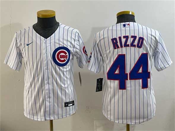 Womens Chicago Cubs #44 Anthony Rizzo White Stitched Jersey->mlb womens jerseys->MLB Jersey