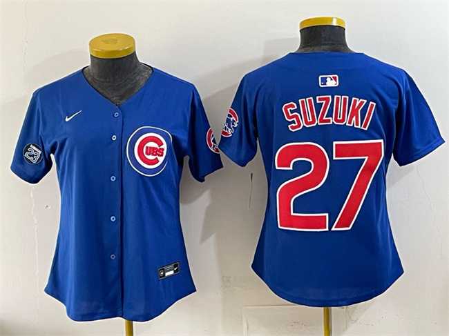 Womens Chicago Cubs #27 Seiya Suzuki Royal Ryne Sandberg Tribute Vapor Limited V2 Stitched Jersey->mlb womens jerseys->MLB Jersey
