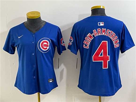 Womens Chicago Cubs #4 Pete Crow-Armstrong Royal Vapor Limited Stitched Jersey->mlb womens jerseys->MLB Jersey
