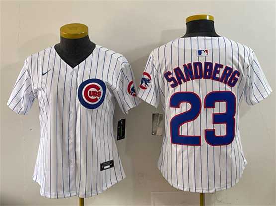 Womens Chicago Cubs #23 Ryne Sandberg White Home Limited Stitched Jersey->mlb womens jerseys->MLB Jersey
