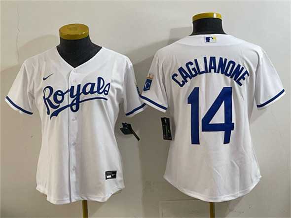 Womens Kansas City Royals #14 Jac Caglianone White Cool Base Stitched Jersey->mlb womens jerseys->MLB Jersey