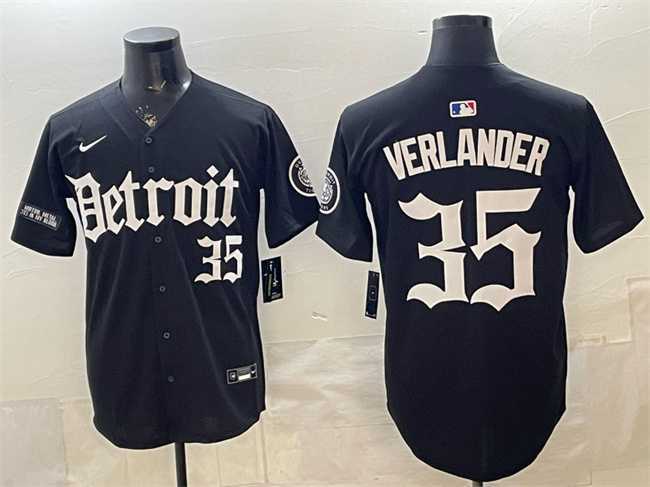 Mens Detroit Tigers #35 Justin Verlander 2026 Black Motor Gothic Edition Vapor Premier Limited Stitched Jersey Dzhi->detroit tigers->MLB Jersey