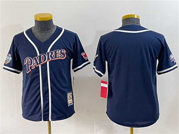 Youth San Diego Padres Blank Navy Throwback With Patch Stitched Baseball Jersey->mlb youth jerseys->MLB Jersey