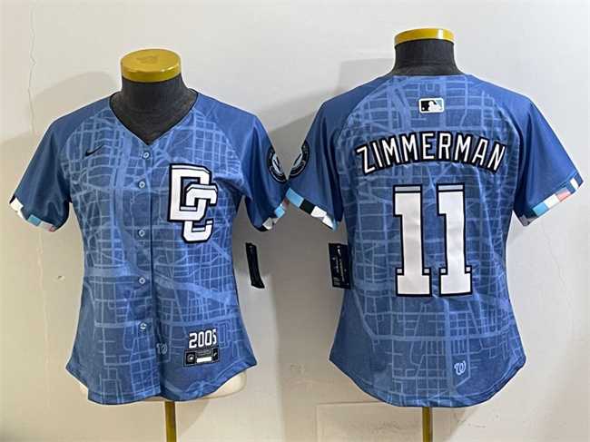 Youth Washington Nationals #11 Ryan Zimmerman Blue 2025 City Connect Limited Stitched Baseball Jersey->nba shorts->NBA Jersey