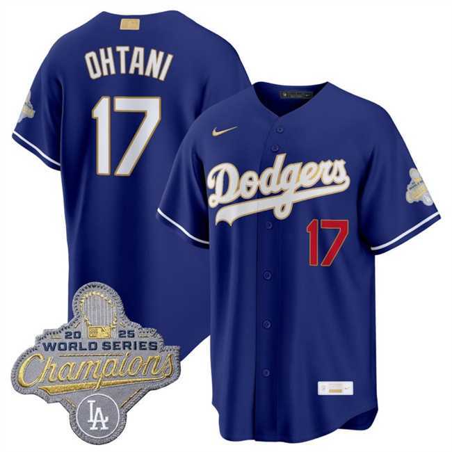 Mens Los Angeles Dodgers #17 Shohei Ohtani Royal 2026 Alternate Gold Collection Stadium Stitched Jersey Dzhi->los angeles dodgers->MLB Jersey