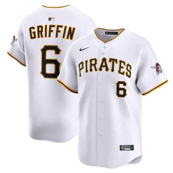Men%27s Pittsburgh Pirates #6 Konnor Griffin Nike White Home Limited Jersey Dzhi->pittsburgh pirates->MLB Jersey