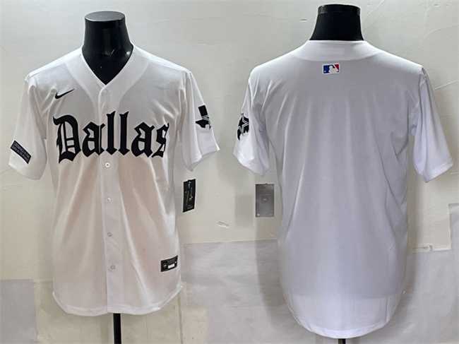 Mens Dallas Cowboys Blank White Gothic Lone Star Edition Limited Stitched Baseball Jersey->dallas cowboys->NFL Jersey