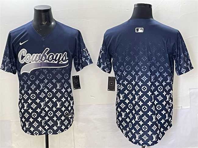 Mens Dallas Cowboys Blank Navy Limited Stitched Baseball Jersey->dallas cowboys->NFL Jersey