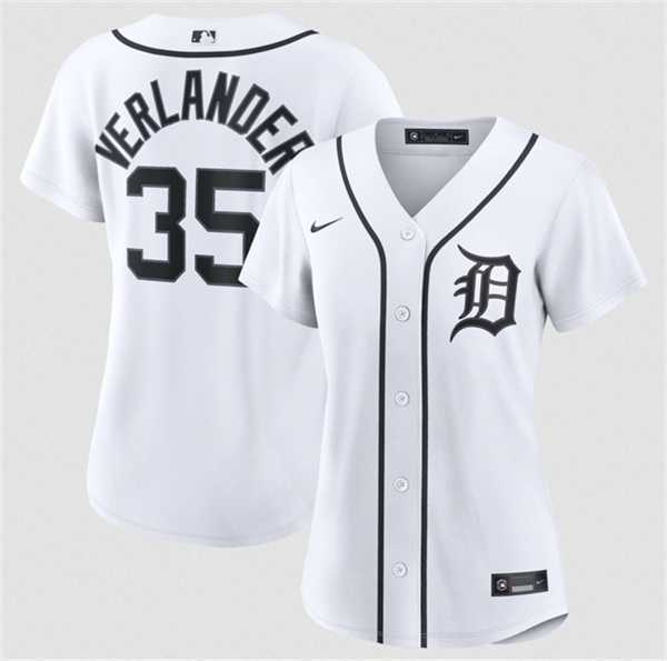 Women%27s Detroit Tigers #35 Justin Verlander White 2026 Cool Base Stitched Jersey Dzhi->toronto blue jays->MLB Jersey