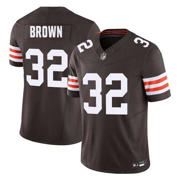 Mens Cleveland Browns #32 Jim Brown Brown F.U.S.E. Vapor Limited Stitched Jersey Dzhi->cleveland browns->NFL Jersey