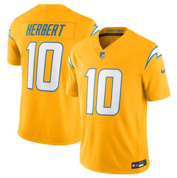 Men%27s Los Angeles Chargers #10 Justin Herbert Gold 2025 F.U.S.E. AlternateVapor Limited Stitched Jersey->los angeles chargers->NFL Jersey