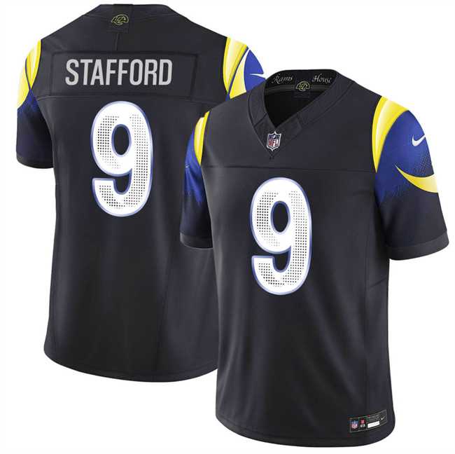 Men%27s Los Angeles Rams #9 Matthew Stafford Black 2025 F.U.S.E. %27Rivalries%27 Vapor Limited Stitched Jersey Dzhi->minnesota vikings->NFL Jersey