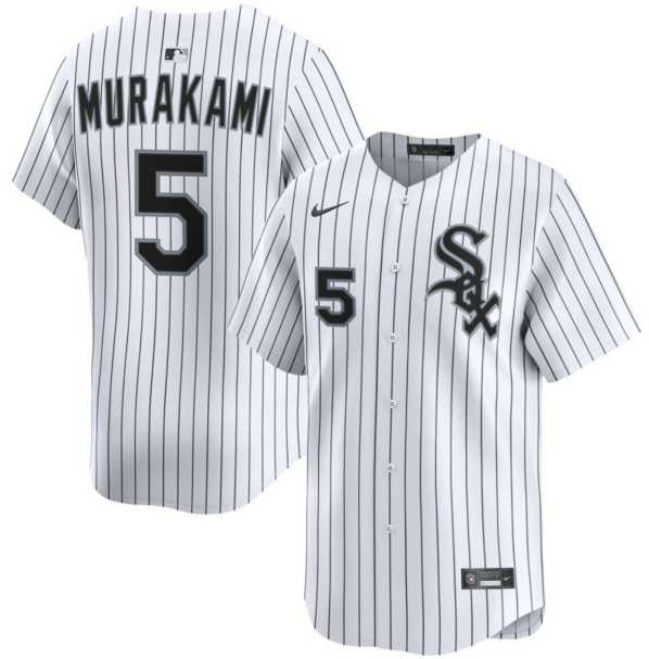 Men%27s Chicago White Sox #5 Munetaka Murakami White 2025 Home Limited Stitched Jersey Dzhi->chicago cubs->MLB Jersey