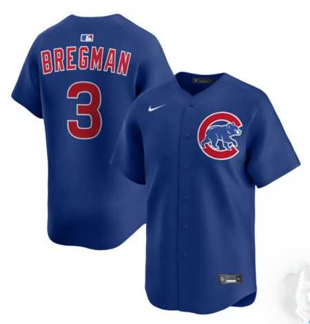 Mens Chicago Cubs #3 Alex Bregman Royal Limited Stitched Jersey Dzhi->chicago cubs->MLB Jersey