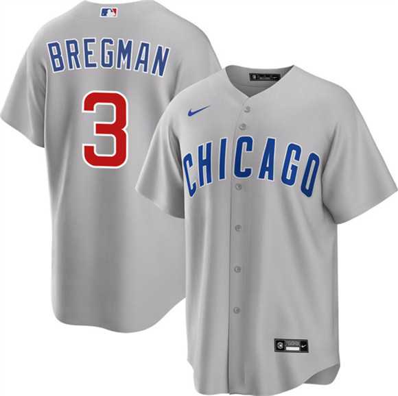 Mens Chicago Cubs #3 Alex Bregman Gray 2026 Cool Base Limited Stitched Jersey Dzhi->chicago cubs->MLB Jersey