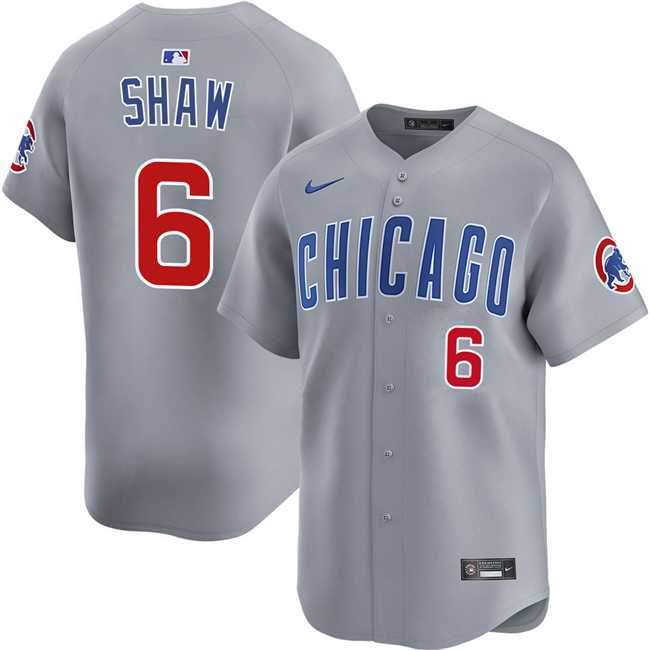Mens Chicago Cubs #6 Matt Shaw Grey Limited Stitched Jersey Dzhi->chicago cubs->MLB Jersey