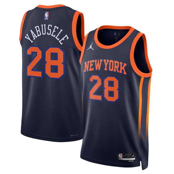 Men%27s New Yok Knicks #28 Guerschon Yabusele Black 2025 Statement Edition Stitched Jersey Dzhi->new york knicks->NBA Jersey