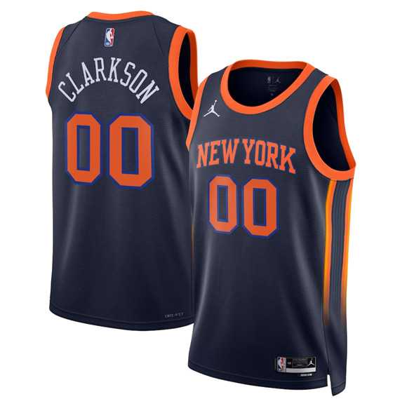 Mens New Yok Knicks #00 Jordan Clarkson Black 2025 Statement Edition Stitched Jersey Dzhi->new york knicks->NBA Jersey