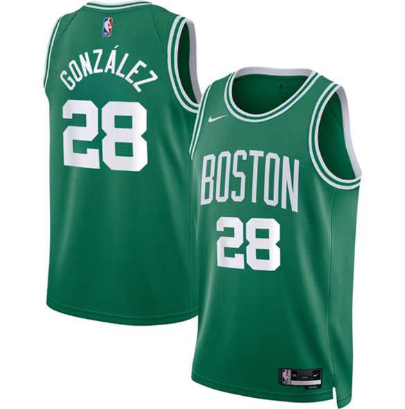 Mens Boston Celtics #28 Hugo Gonzalez Kelly Green 2024 Draft Icon Edition Stitched Jersey Dzhi->boston celtics->NBA Jersey